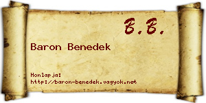 Baron Benedek névjegykártya