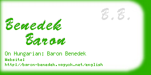 benedek baron business card